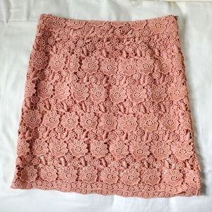 Pink crochet lace skirt